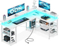 Biurko i stół komputerowy: z portem USB, wyświetlacz LED, 150 × 102 cm, biały