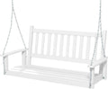 COSTWAY Wisząca ławka — 2-osobowa, 136 × 67 × 63 cm, 230 kg, biały