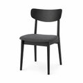 Silla de madera negra con asiento de poliéster gris 45x85x50 cm