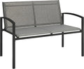 Outsunny Ławka ogrodowa i ławka tarasowa 2-osobowa: z podłokietnikami, odporny na warunki atmosferyczne, 112 × 66 × 80 cm, 220 kg, szary
