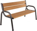 Ławka z oparciem Park Lux 170 x 74 x 86 — z drewna, 170 × 74 × 86 cm, z metalu, tapicerka materiałowa