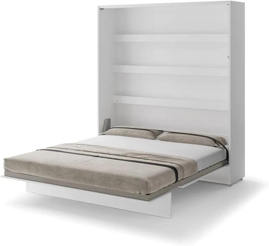 Bed Concept BC-013 składane łóżko ścienne – z szafą, składana konstrukcja, 180 × 200 cm, biały