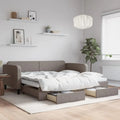 Sofa — wypełnienie piankowe, z szufladami, 2 w, beżowy