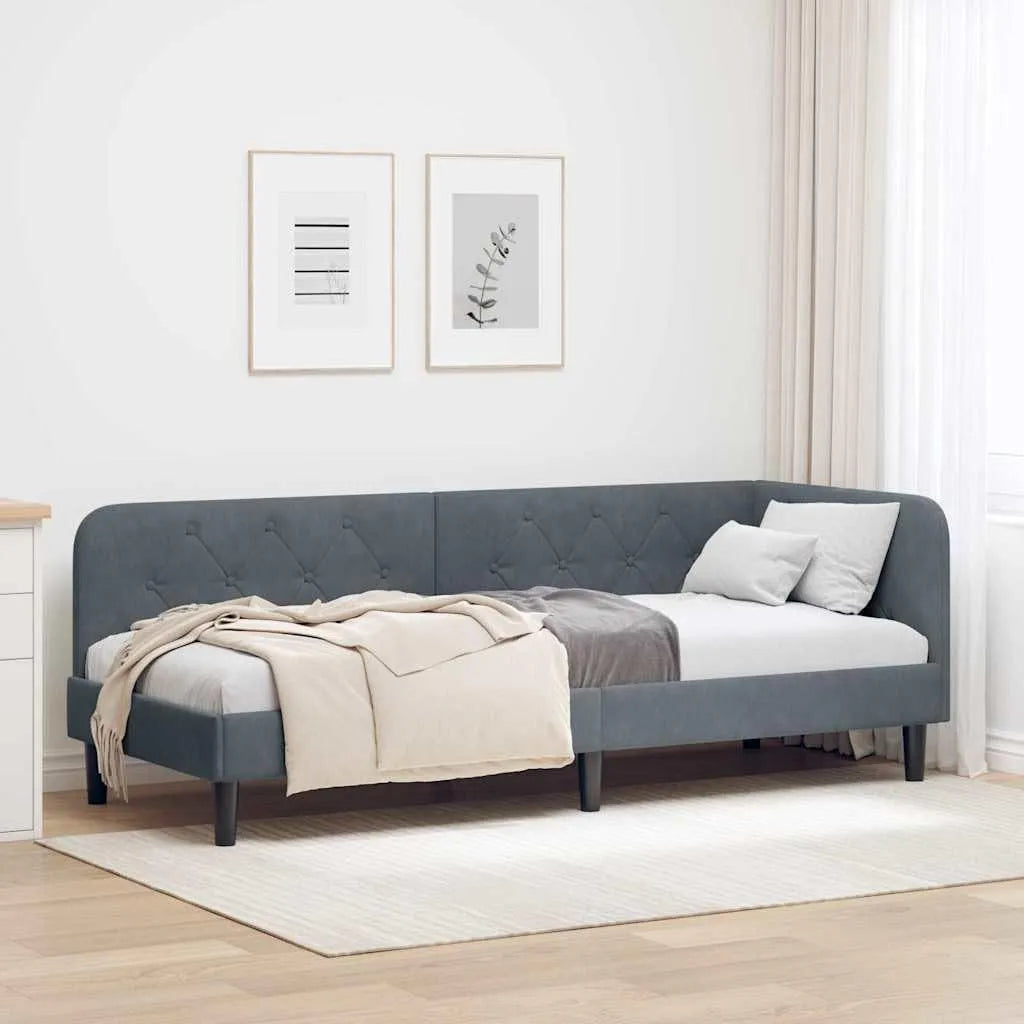 Sofa – w kształcie litery L, tapicerka aksamitna, 80 × 200 cm, tapicerka materiałowa
