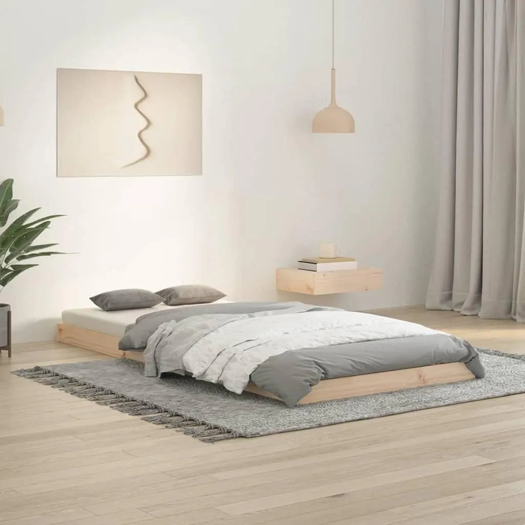 Łóżko z litego drewna sosnowego: z drewna, 90 × 200 cm