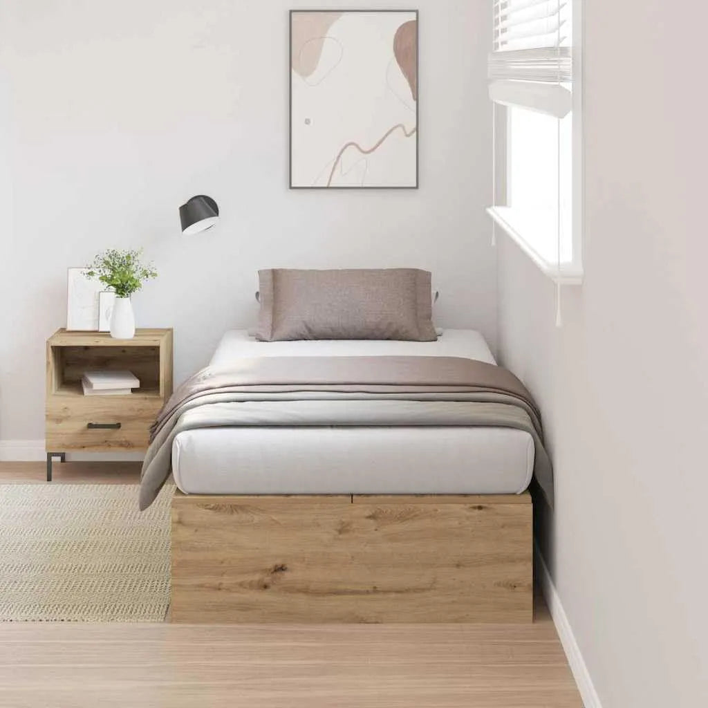 Nowoczesne łóżko do przechowywania: z drewna, 100 × 200 cm