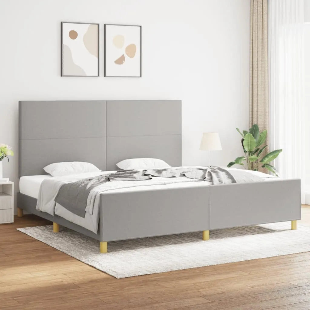 Rama łóżka i konstrukcja łóżka z regulacją wysokości z zagłówkiem i stabilnymi nogami – 200 × 200 cm