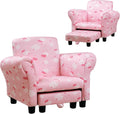 HOMCOM Sofa: z drewna, różowy