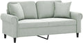 Sofa — z poduszkami, tapicerka aksamitna, 2-osobowa, 140 cm