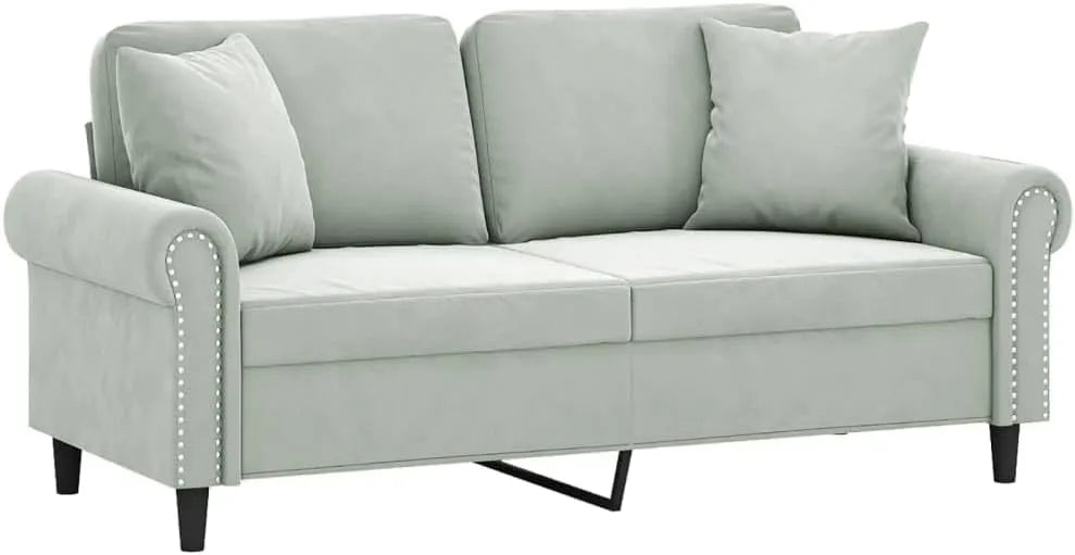 Sofa — z poduszkami, tapicerka aksamitna, 2-osobowa, 140 cm