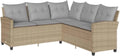 Sofa ogrodowa i sofa wypoczynkowa na taras — z poduszkami, z technorattanu, beżowy