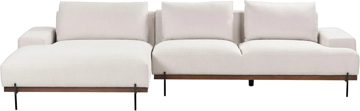 Sofa narożna – prawy Narożnik i sofa w kształcie L, 3-osobowa, beżowy