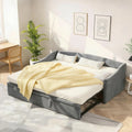 Sofa: 2-osobowe, 180 × 200 cm, szary, rozkładana konstrukcja