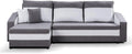 Sofa narożna — z funkcją spania, 3-osobowa, 230 × 140 × 75, 3, szary