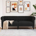 Sofa – tapicerka materiałowa, 3-osobowa, 110 kg, czarny, tapicerka materiałowa