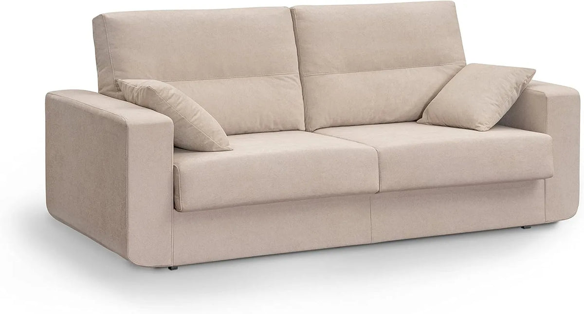 Sofa – BOLONIA, tapicerka materiałowa, z drewna, wypełnienie piankowe, z oparciem, tapicerka materiałowa