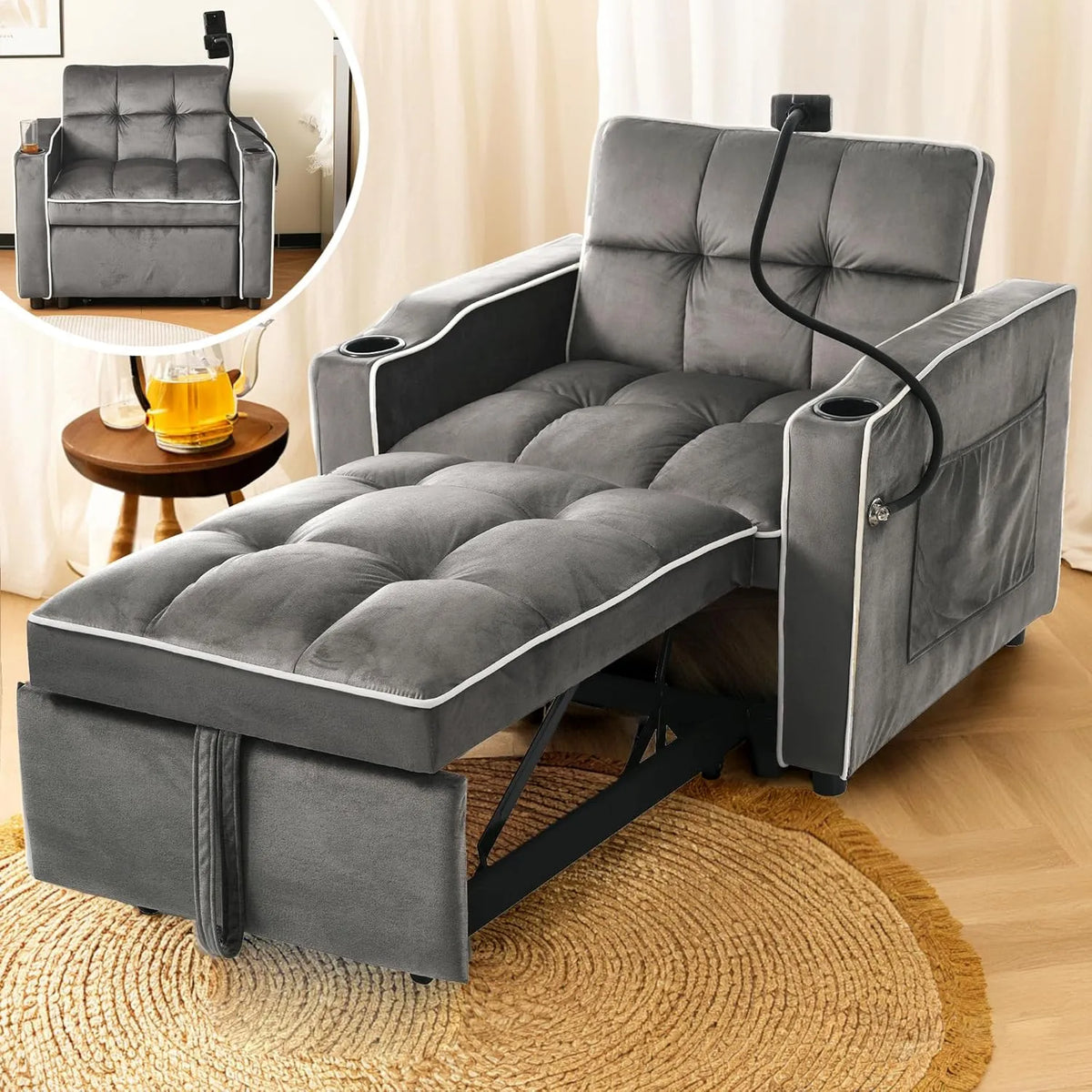 Sofa – 83 × 167 × 76 cm, 3 w