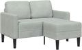 Sofa: w kształcie litery L, tapicerka aksamitna, 2-osobowa, 125 cm
