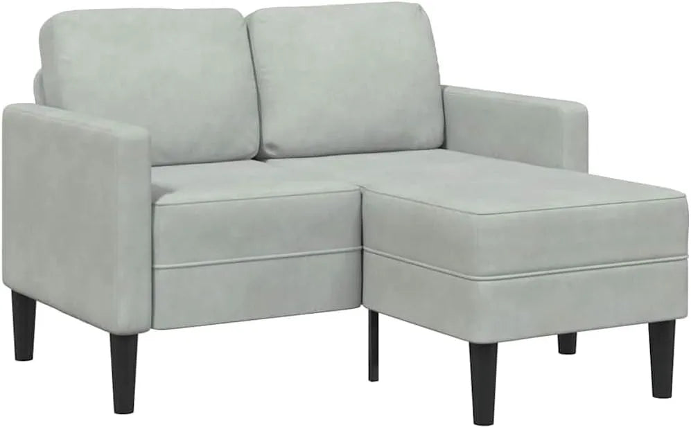 Sofa: w kształcie litery L, tapicerka aksamitna, 2-osobowa, 125 cm
