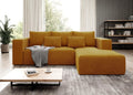 Sofa narożna – w kształcie litery L, ze sztruksu, 255 cm