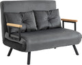 HOMCOM Sofa: z oparciem, z poduszkami, tapicerka aksamitna, regulowana konstrukcja, 102 × 73 × 81 cm, z funkcją spania
