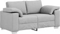 Sofa — tapicerka materiałowa, wypełnienie piankowe, z poduszkami, 160 × 80 × 82 cm, szary, tapicerka materiałowa