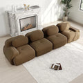 Sofa: H-4S, modułowa konstrukcja, ze sztruksu, 4-osobowa, 74 cm, brązowy