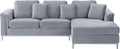 Sofa narożna – tapicerka aksamitna, szary