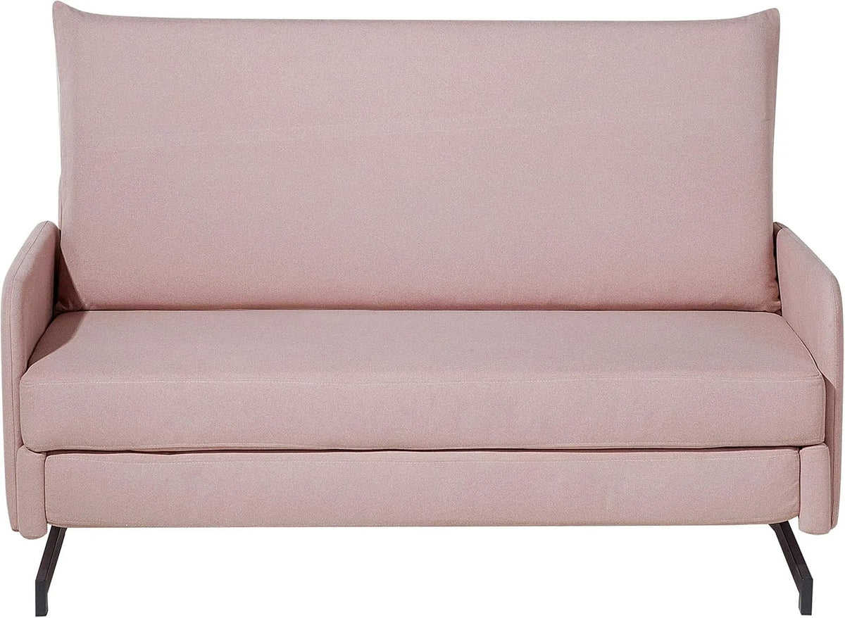 Sofa — różowy, rozkładana konstrukcja