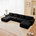 Sofa: modułowa konstrukcja, ze sztruksu, 74 cm, czarny
