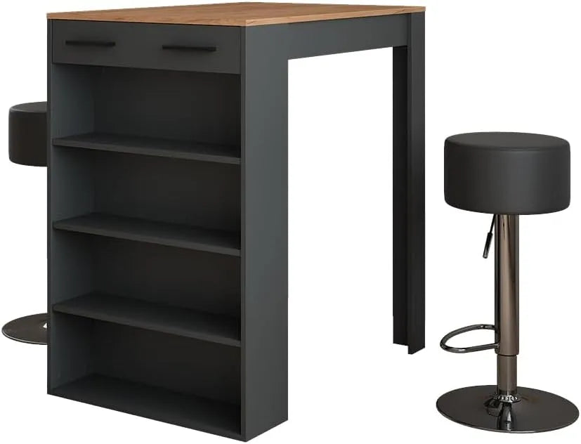 Vicco Zestaw stołu barowego 'Repose': 67 × 100 cm, antracytowy