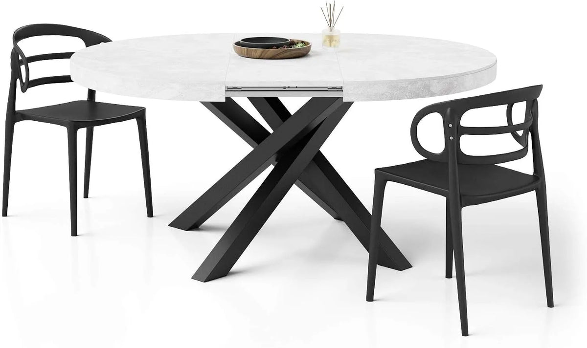 Mobili Fiver Okrągły stół rozkładany Emma — 160 cm, czarny