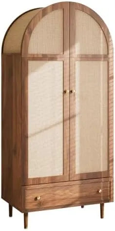 Szafa – z drewna, z szufladami, 1 szuflad, 79 × 50 × 175 cm, z technorattanu