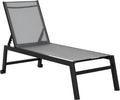 Outsunny Leżak ogrodowy i leżanka tarasowa – z oparciem, z aluminium, 169 × 65 × 102 cm, szary
