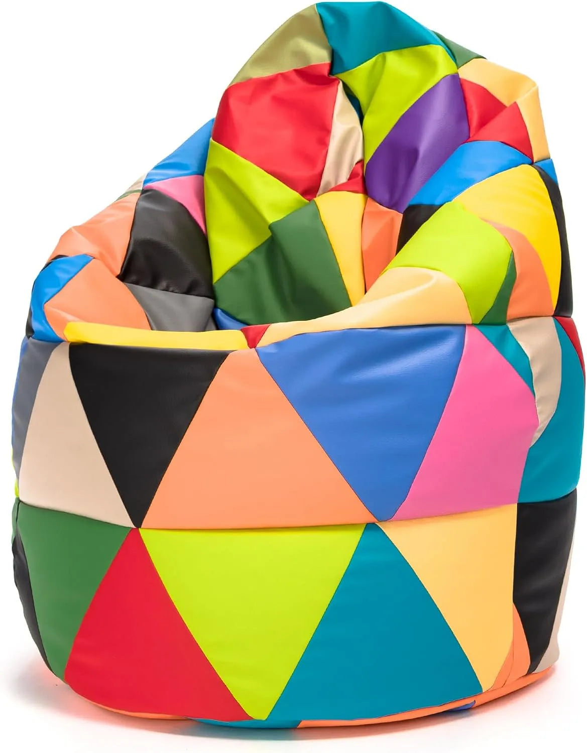Ecopuf Siedzisko XL w stylu patchwork — 85 × 135 cm, tapicerka skórzana