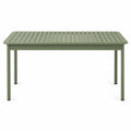 Mesa de comedor exterior de aluminio verde 180x90x75 cm