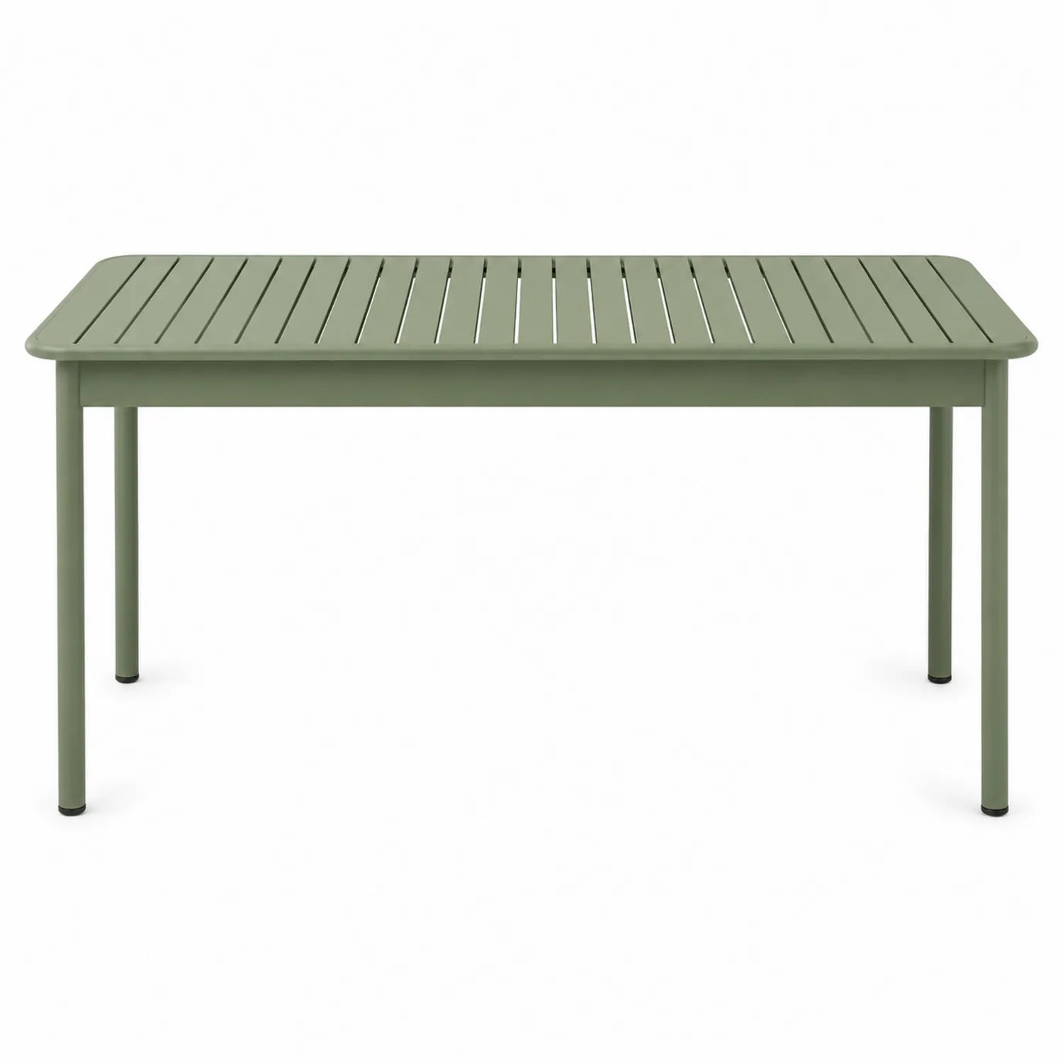 Mesa de comedor exterior de aluminio verde 180x90x75 cm