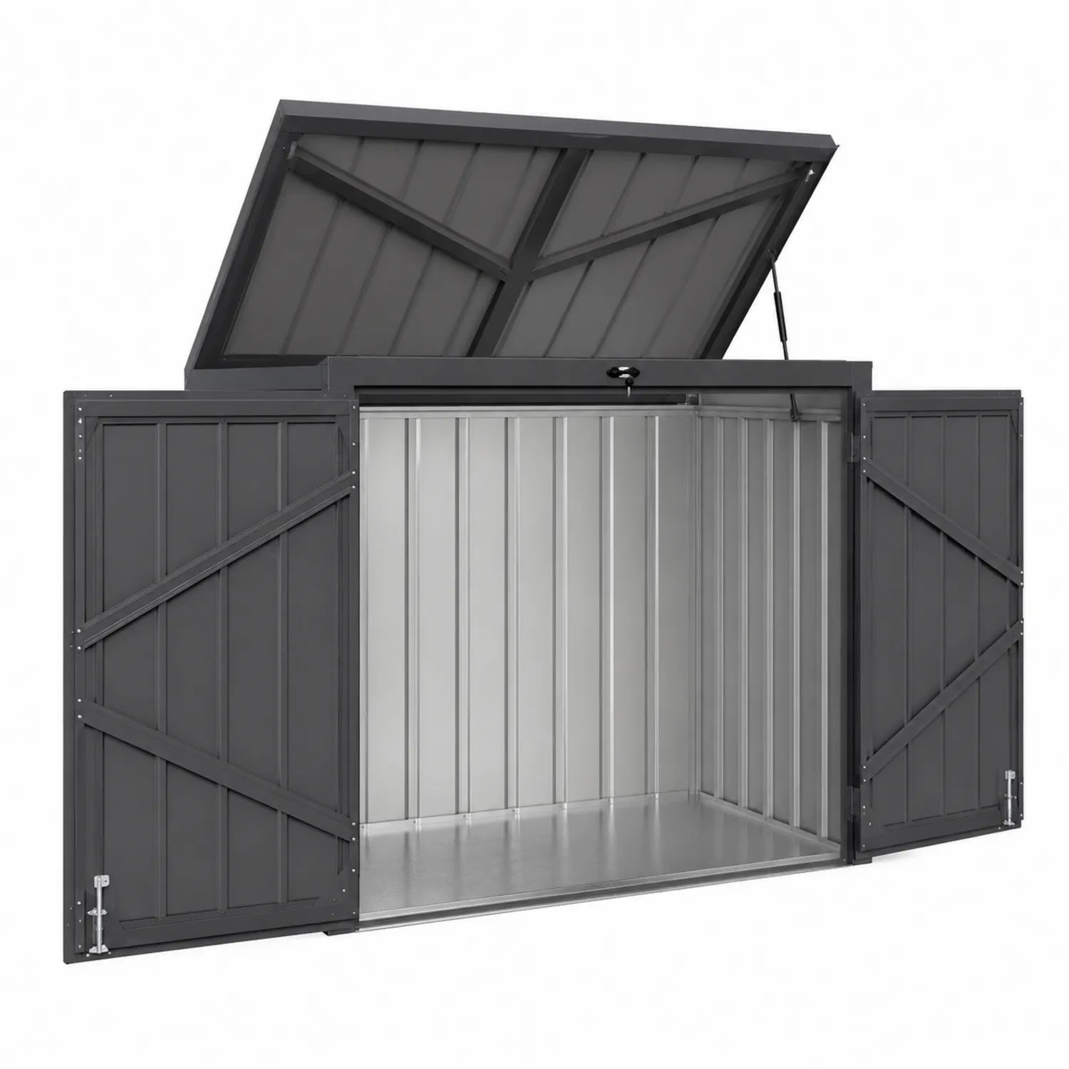 Cobertizo de almacenamiento exterior de acero gris 200x100x110 cm