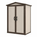 Armario de exterior de resina marrón/beige 139x77x170 cm