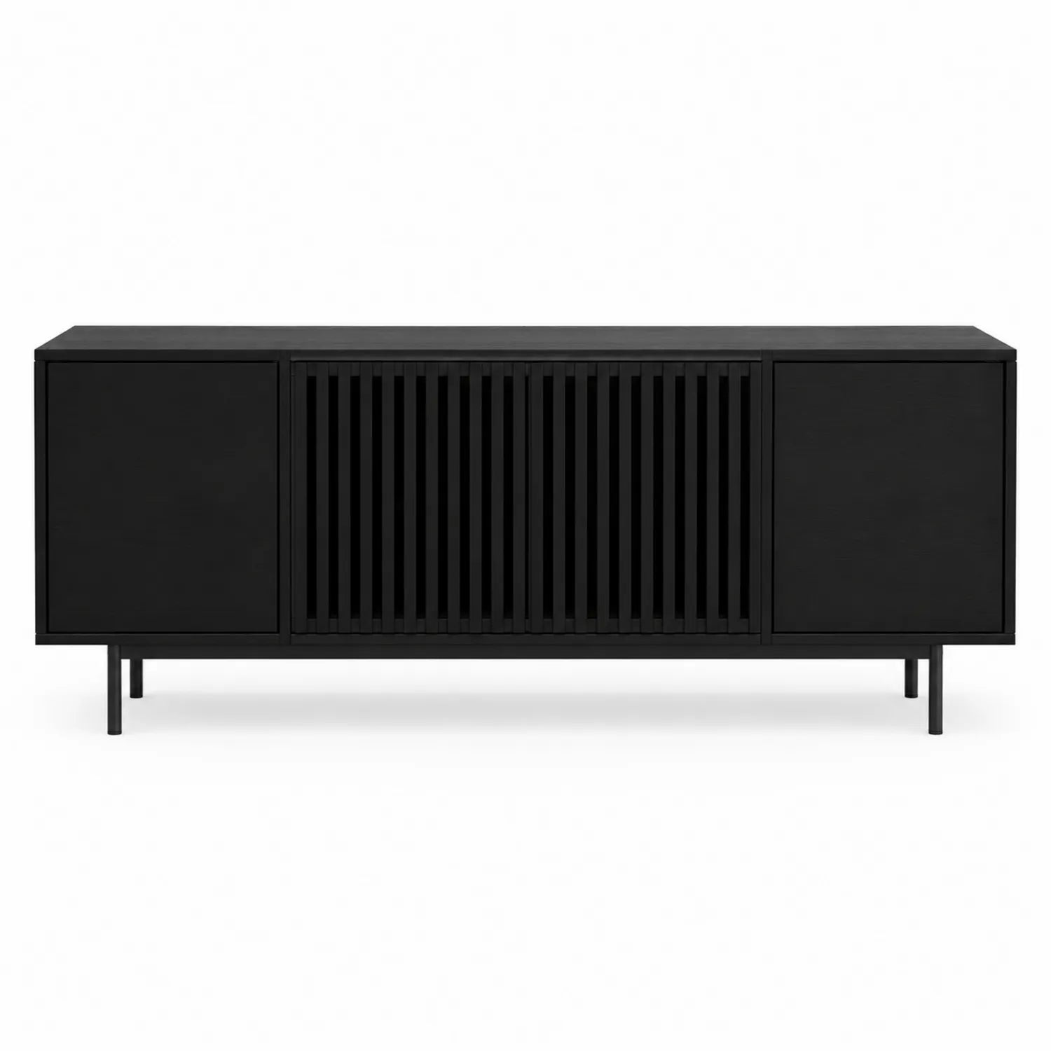Mueble de TV de Metal Negro 150x40x55 cm