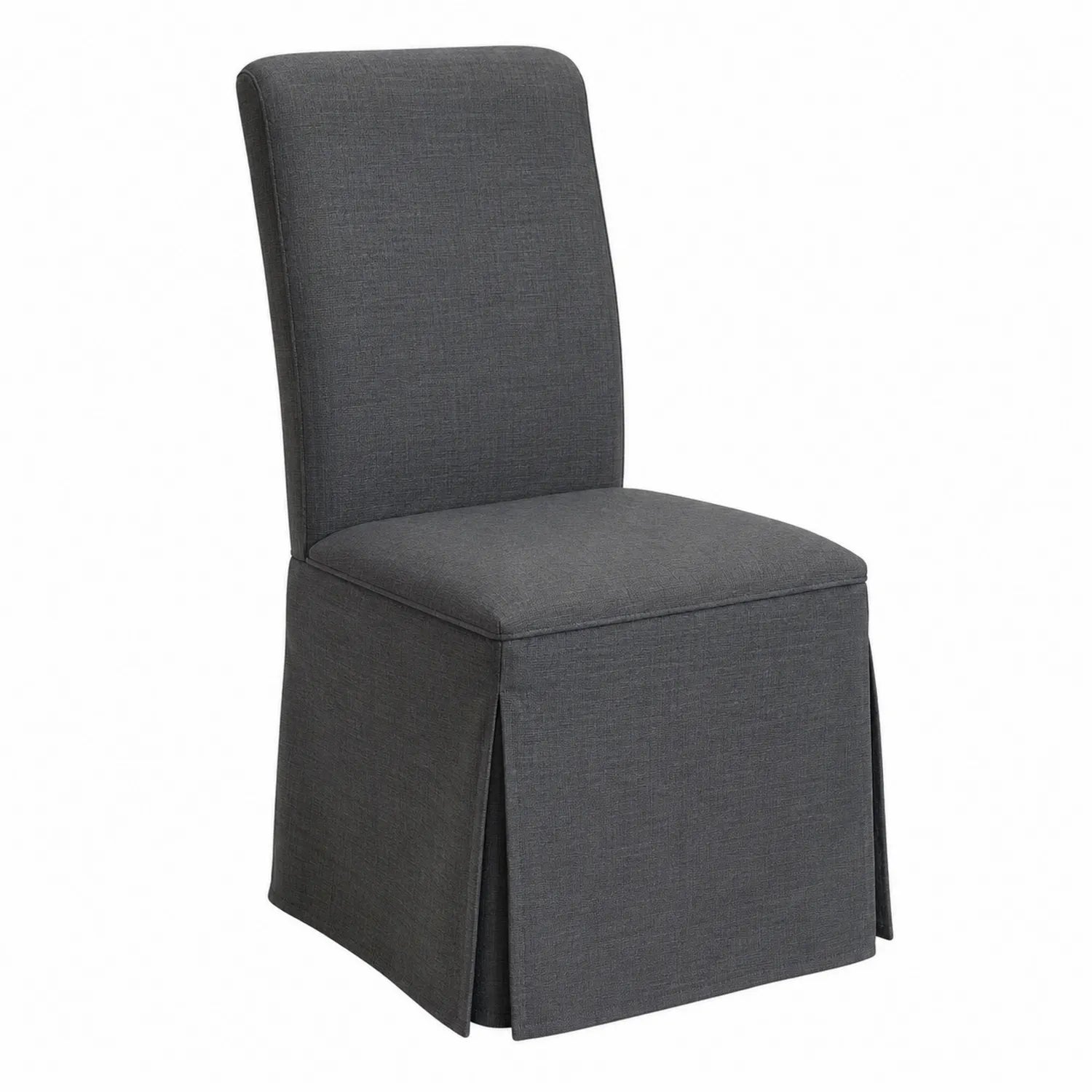 Silla de comedor con funda de tela gris